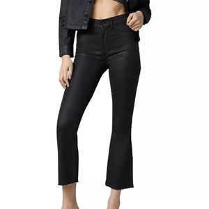 DL1961 Mid Rise Cropped Coated Kick Flare Jeans